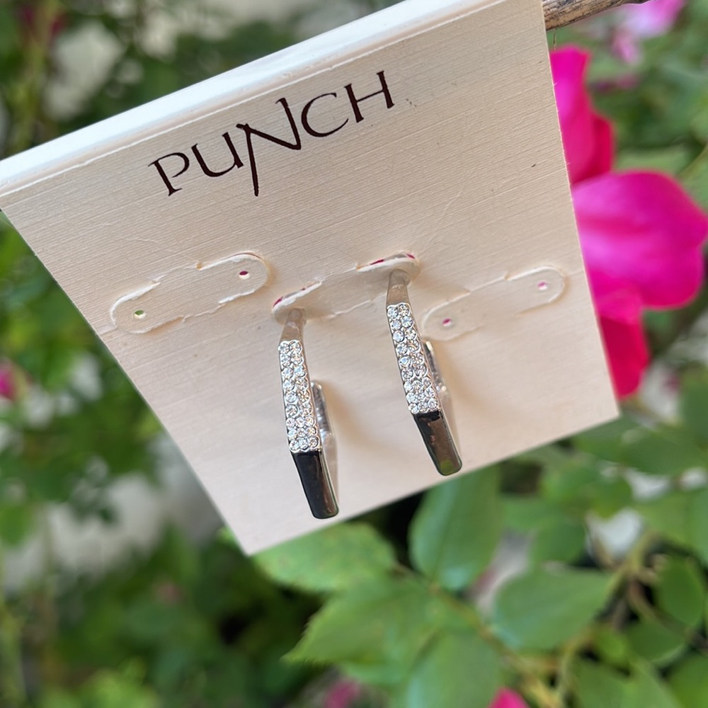 Silver Rhinestone Hoops - Picture 4 of 17